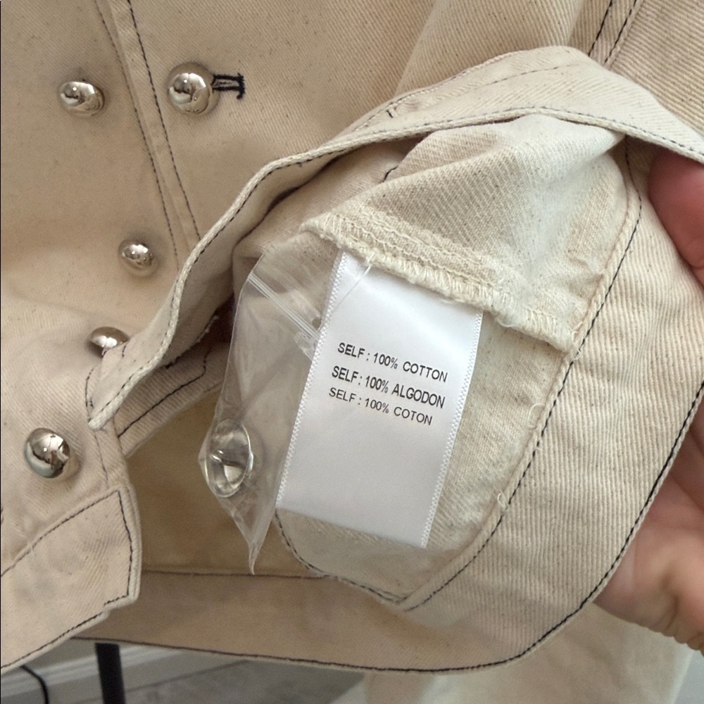 FAITH NAOMI Whitney Cropped Jacket Cream Silver Buttons Medium SOLD OUT NEW - Picture 11 of 11